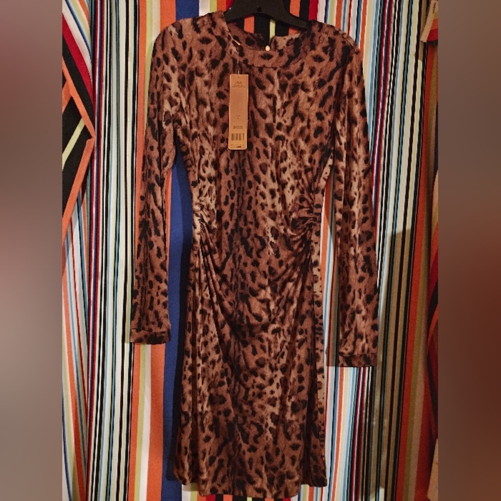 NWT Tory Burch Capys Ocelot Print Dress Size Small